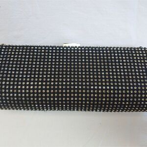 Zoe Adams Women's Black/Clear Rhinestone Convertible Clutch Bag.